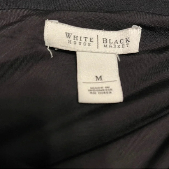 WHITE House Black‎ Market Black Stretch Knit Drop Waist Dress, Size M - Picture 7 of 8